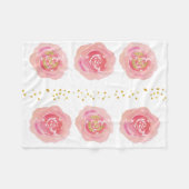 Couverture Polaire Floral rose et or (Devant (Horizontal))