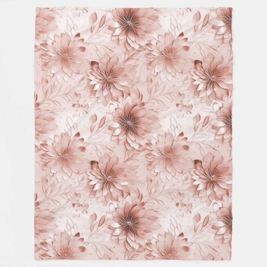 Couverture Polaire Floral rose pâle (Devant)