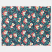 Couverture Polaire Floral rouge et blanc (Devant (Horizontal))
