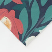 Couverture Polaire Floral rouge et blanc (Coin)