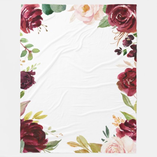 Couverture Polaire Floral roux de Bourgogne (Devant)