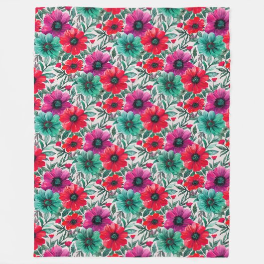 Couverture Polaire Floral rustique mode rétro motif (Devant)