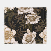 Couverture Polaire Floral seamless pattern. Garden flowers peonies an (Devant (Horizontal))