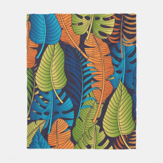 Couverture Polaire Floral seamless pattern with leaves. tropical back