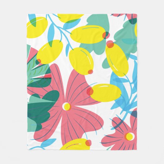 Couverture Polaire Floral seamless pattern with tranparency elements. (Devant)