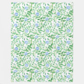 Couverture Polaire Floral style champêtre Bleu Blanc Périwinkle Motif (Devant)