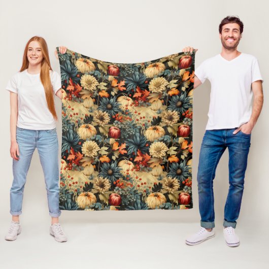 Couverture Polaire Floral Thanksgiving Motif Vintage (12) (En situation)