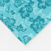 Couverture Polaire Floral turquoise hawaïen vintage d'Iwalani (Coin)