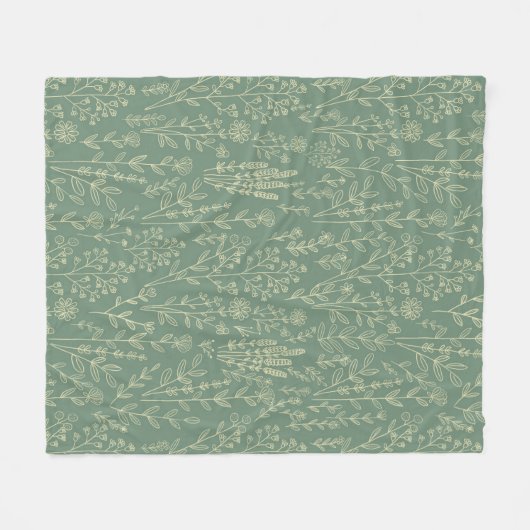 Couverture Polaire Floral vert (Devant (Horizontal))