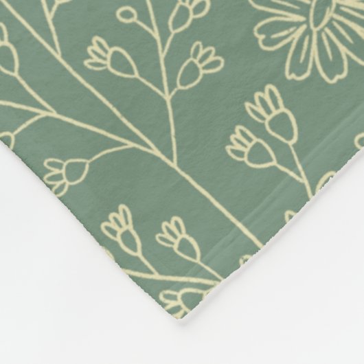 Couverture Polaire Floral vert (Coin)