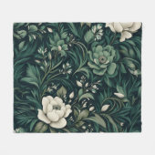 Couverture Polaire Floral vert émeraude foncé (Devant (Horizontal))