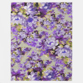 Couverture Polaire Floral Violet Et Or (Devant)
