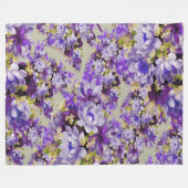 Couverture Polaire Floral Violet Et Or (Devant (Horizontal))