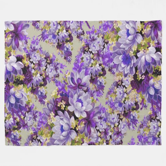 Couverture Polaire Floral Violet Et Or (Devant (Horizontal))