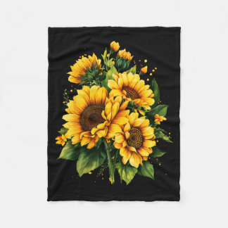 Couverture Polaire Floral Yellow Sunflower Summer Garden Flower Women