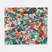 COUVERTURE POLAIRE FLORALE ET OISEAUX XIV-II (Devant (Horizontal))