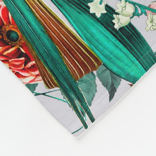 COUVERTURE POLAIRE FLORALE ET OISEAUX XIV-II (Coin)