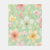 Couverture polaire florale menthe (Devant)