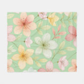 Couverture polaire florale menthe (Devant (Horizontal))