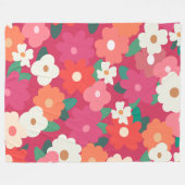 Couverture Polaire Florales Retro Colorées (Devant (Horizontal))