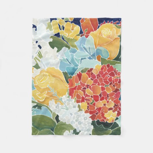 Couverture Polaire Florals II de minuit (Devant)