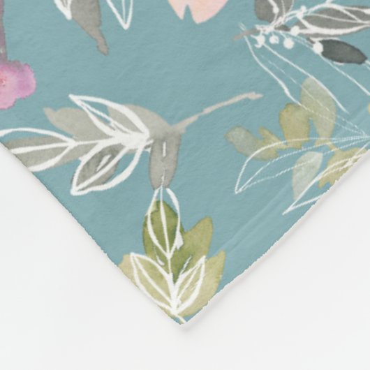 Couverture Polaire Flore aquarelle (Coin)