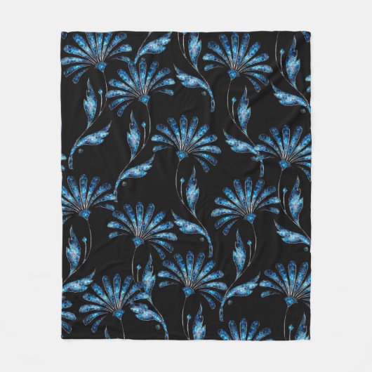 Couverture Polaire Flore bleu brillant (Devant)