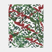 Couverture Polaire Flore botanique rouge vert (Devant)