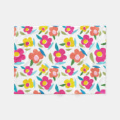 Couverture Polaire Flore brillante sur blanc (Devant (Horizontal))