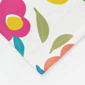 Couverture Polaire Flore brillante sur blanc (Coin)