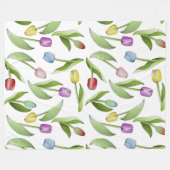 Couverture Polaire Flore de tulipe colorée (Devant (Horizontal))