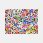 Couverture Polaire Flore d'oiseaux de Humming (Devant (Horizontal))