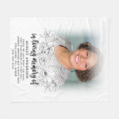 Couverture Polaire Flore Élégante En Mémoire Amoureuse Photo (Devant (Horizontal))