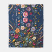 Couverture Polaire Flore enchantée Brodée Fleur sauvage Meadow (Devant)