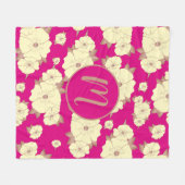 Couverture Polaire Flore jaune de cuivre pastel sur le arrière - plan (Devant (Horizontal))