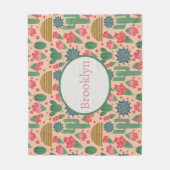 Couverture Polaire Flore rose pâle du désert personnalisé (Devant)