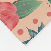 Couverture Polaire Flore rose pâle du désert personnalisé (Coin)