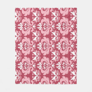 Couverture Polaire Flore rouge : Beige pâle sans joint