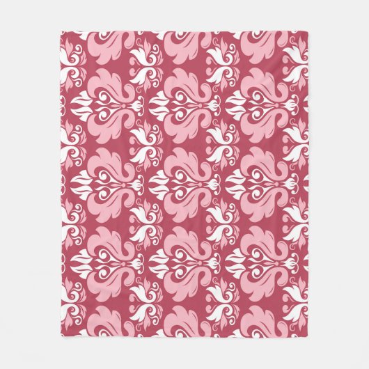 Couverture Polaire Flore rouge : Beige pâle sans joint (Devant)