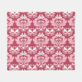 Couverture Polaire Flore rouge : Beige pâle sans joint (Devant (Horizontal))