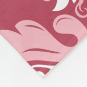 Couverture Polaire Flore rouge : Beige pâle sans joint (Coin)