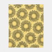 Couverture Polaire Flore Rustique Tournesol Main tiré (Devant)