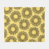 Couverture Polaire Flore Rustique Tournesol Main tiré (Devant (Horizontal))