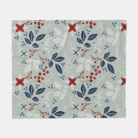 Couverture Polaire Flore scandinave Folal Art Motif sans couture (Devant (Horizontal))