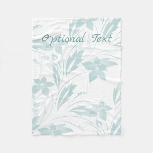 Couverture Polaire Flore subtile en blues (Devant)