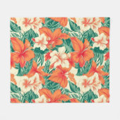 Couverture Polaire Flore tropicale hawaïenne motif (Devant (Horizontal))