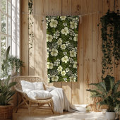 Couverture Polaire Flore tropicale jaune et verte