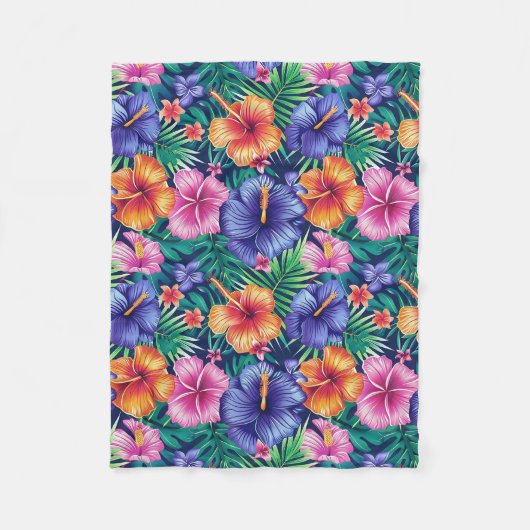 Couverture Polaire Flore tropicale vive (Devant)