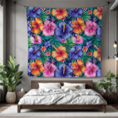 Couverture Polaire Flore tropicale vive