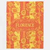 Couverture Polaire Florence Floral jaune et orange (Devant)